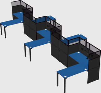 L-shape cubicles