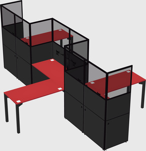 L-shape cubicles