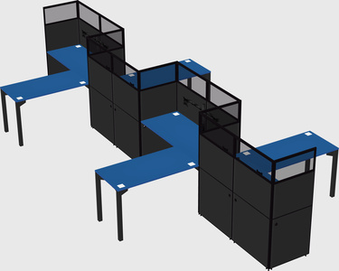 L-shape cubicles