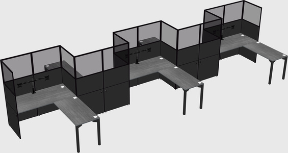 L-shape cubicles