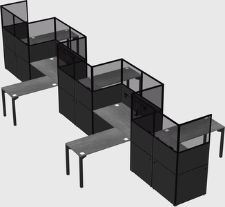 L-shape cubicles