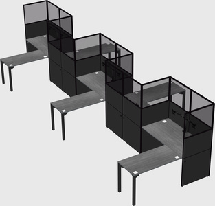 L-shape cubicles
