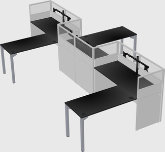 L-shape cubicles