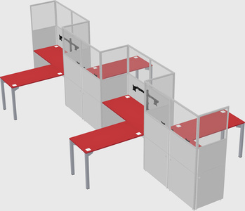 L-shape cubicles