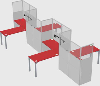 L-shape cubicles