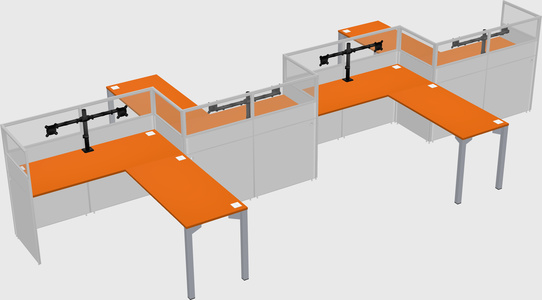 L-shape cubicles