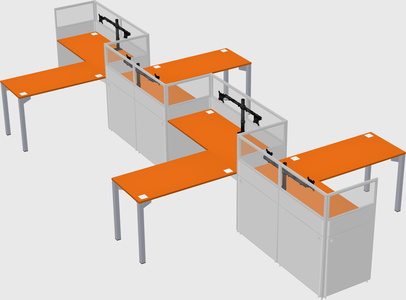 L-shape cubicles