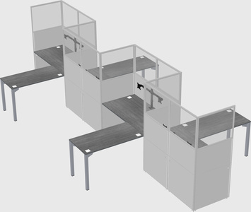 L-shape cubicles