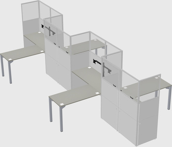 L-shape cubicles