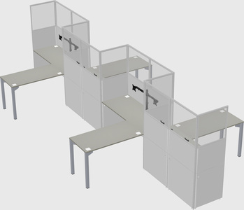 L-shape cubicles