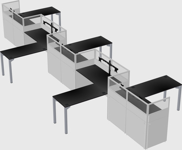 L-shape cubicles