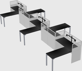 L-shape cubicles