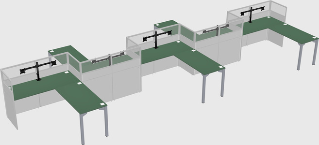 L-shape cubicles