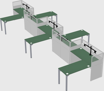 L-shape cubicles