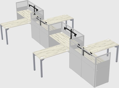 L-shape cubicles