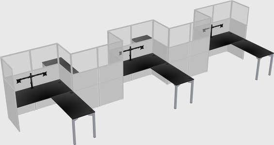 L-shape cubicles