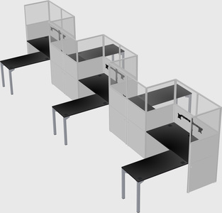 L-shape cubicles