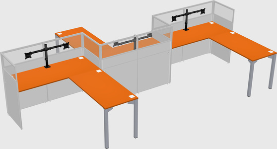 L-shape cubicles