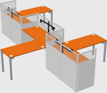 L-shape cubicles