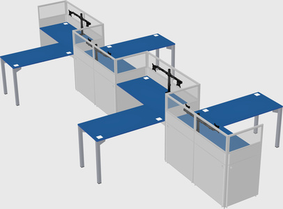 L-shape cubicles