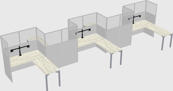 L-shape cubicles