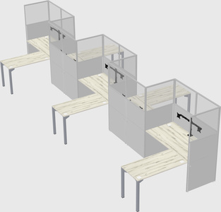 L-shape cubicles