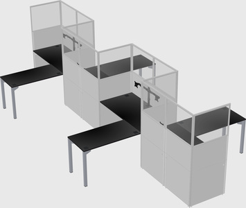 L-shape cubicles