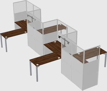 L-shape cubicles