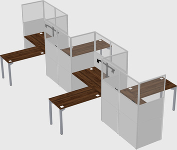L-shape cubicles