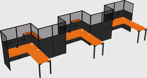 L-shape cubicles