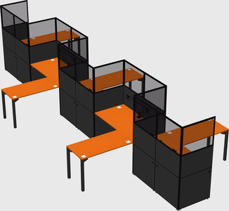 L-shape cubicles