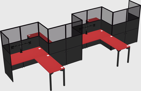 L-shape cubicles