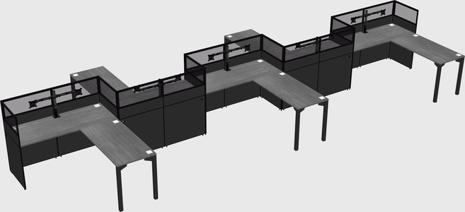L-shape cubicles