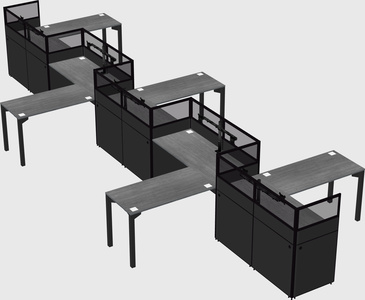L-shape cubicles
