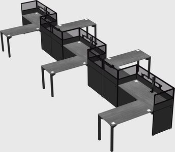 L-shape cubicles