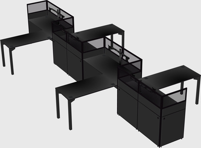 L-shape cubicles