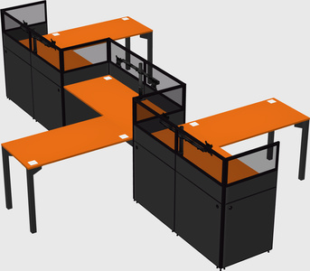 L-shape cubicles