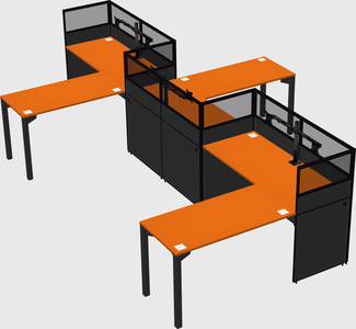L-shape cubicles