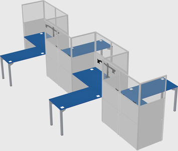 L-shape cubicles