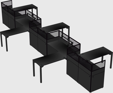 L-shape cubicles