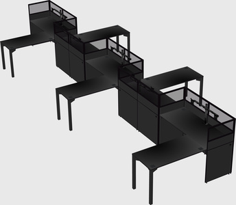 L-shape cubicles