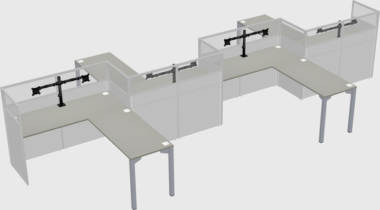 L-shape cubicles