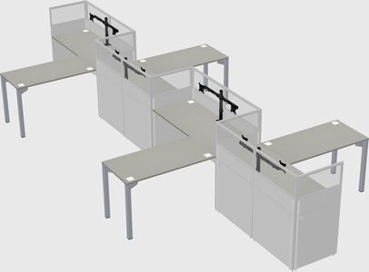 L-shape cubicles