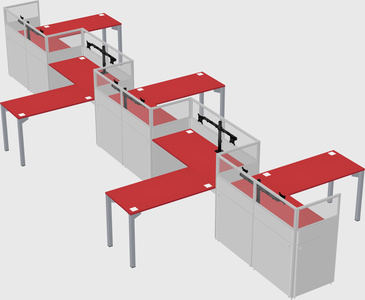 L-shape cubicles