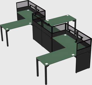 L-shape cubicles