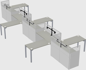 L-shape cubicles