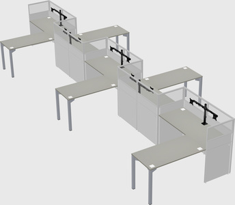L-shape cubicles