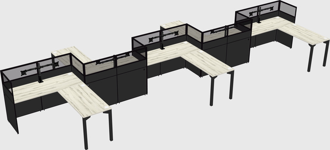 L-shape cubicles