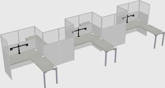 L-shape cubicles