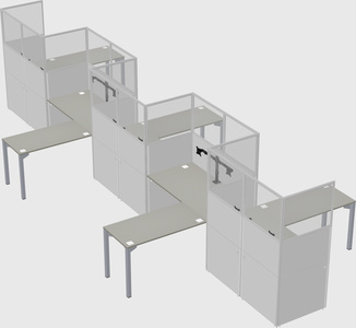 L-shape cubicles